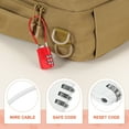 thumbnail image 3 of Uxcell Luggage Travel Lock, Digit Cable Combination Lock Width Body with Long Cable White 5", 3 of 7