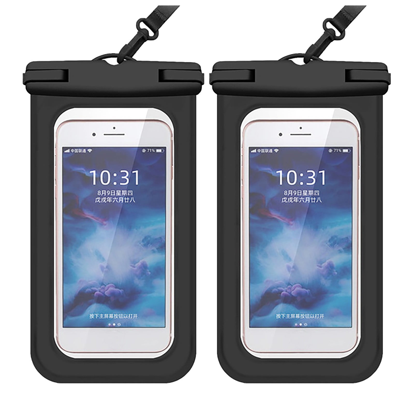 2PCS Mobile Phone Waterproof Dry Bag Case Cover Pouch Swimming Diving Surfing 