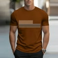 thumbnail image 2 of USNSM Men's Graphic Tee Crew Neck Short Sleeve Striped T Shirt Loose Breathable Comfortable Summer Casual Tops Brown XXXL, 2 of 5