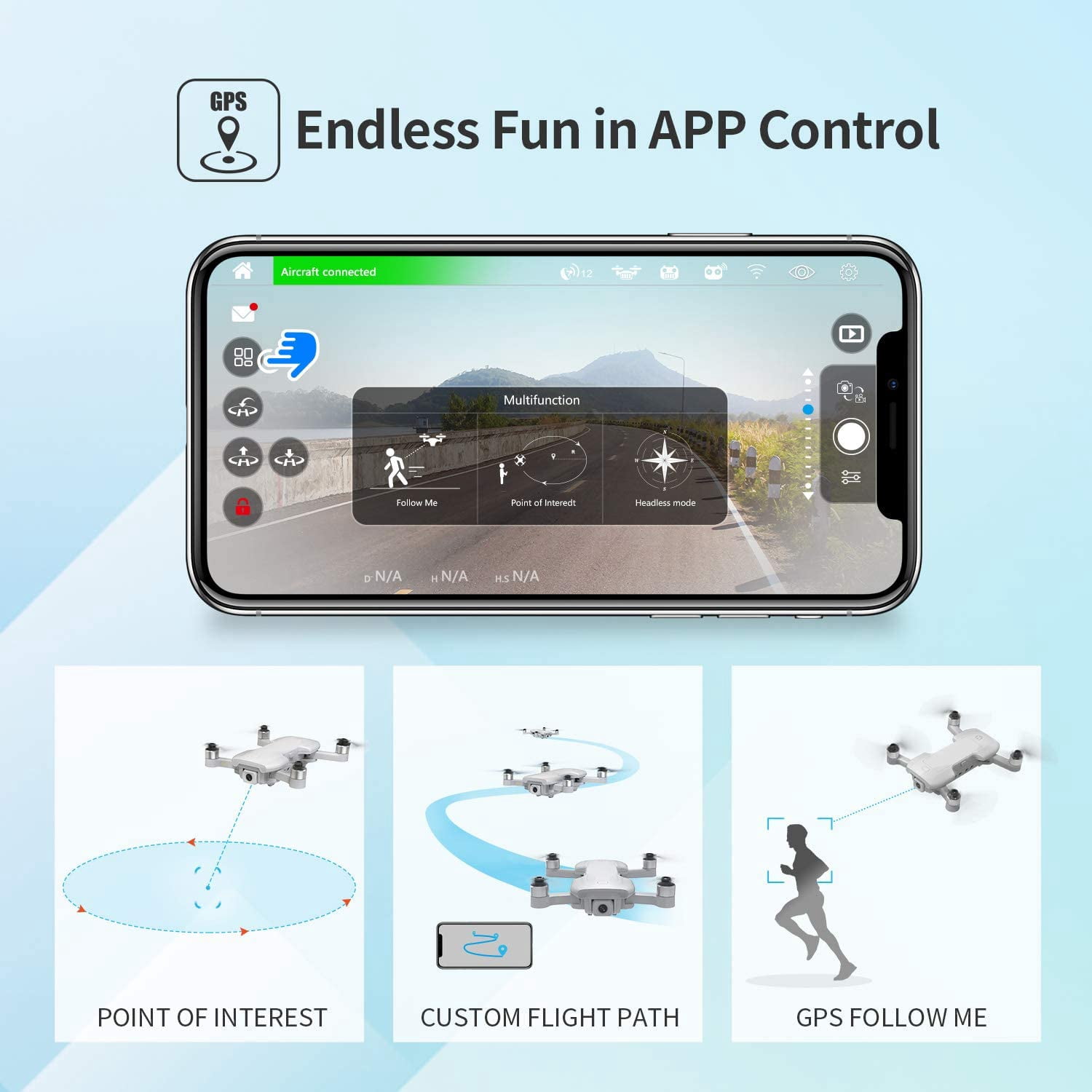 Holy Stone HS510 Foldable GPS Drone with UHD 4K WiFi Camera Anti-Shake, FPV Quadcopter Ultralight for Adults and Beginners with Brushless Motor Return Home Follow Me and Storage Bag