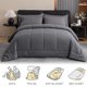 thumbnail image 5 of XWSHYW Juegos de Fundas Nórdicas Edredón de Color Sólido, Diseño de Acolchado para Las Cuatro Estaciones, Edredón con Núcleo de Cama, Edredón Grueso, Edredón Blanco Suave, Edredón Gris, Edredón Negro, 5 of 6