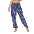 thumbnail image 5 of Women Leggings Tummy Control Bloomers Baggy Loose Casual Yoga Pants,Blue,M, 5 of 9