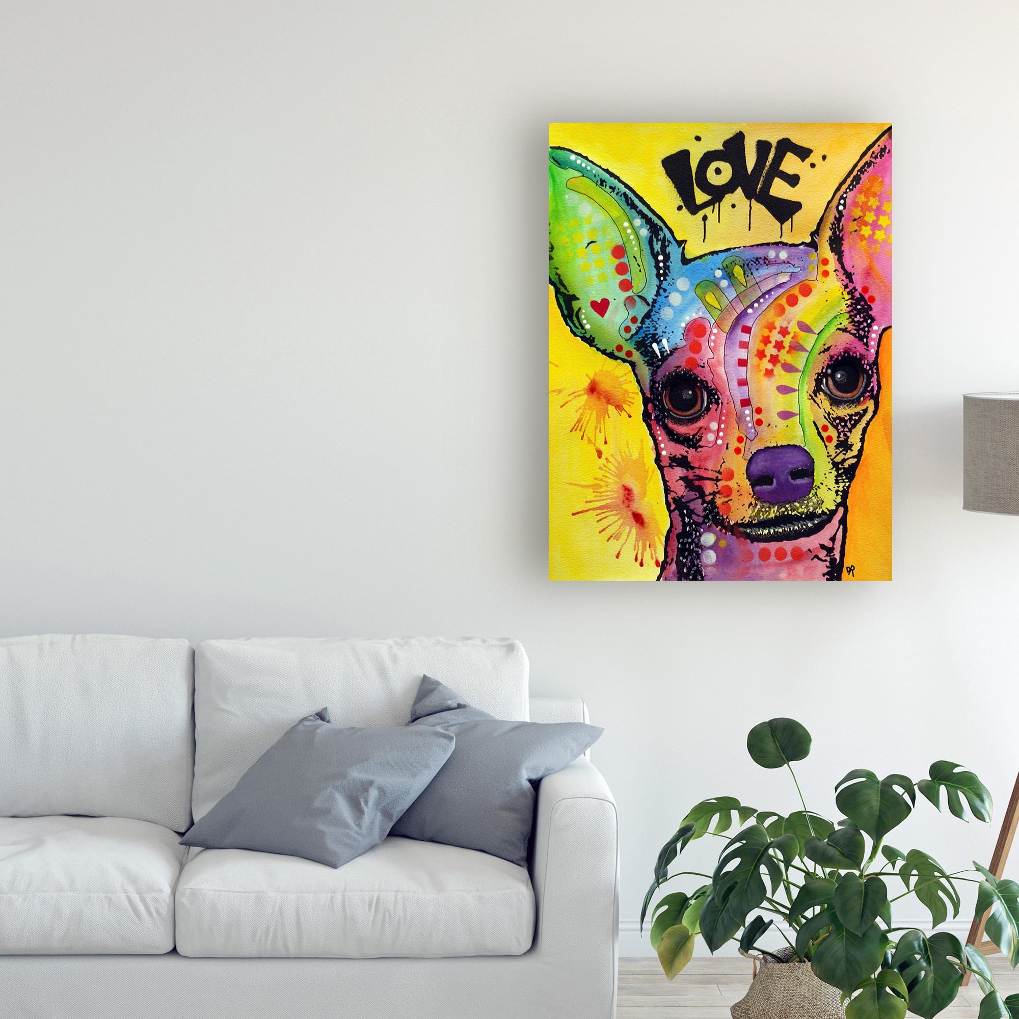 Trademark Fine Art 'Chihuahua Drip Love' Canvas Art by Dean Russo