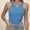 Blue, variant on Women's Sleeveless Full Length Fitted Racerback Workout Crew Neck Basic Tank Top