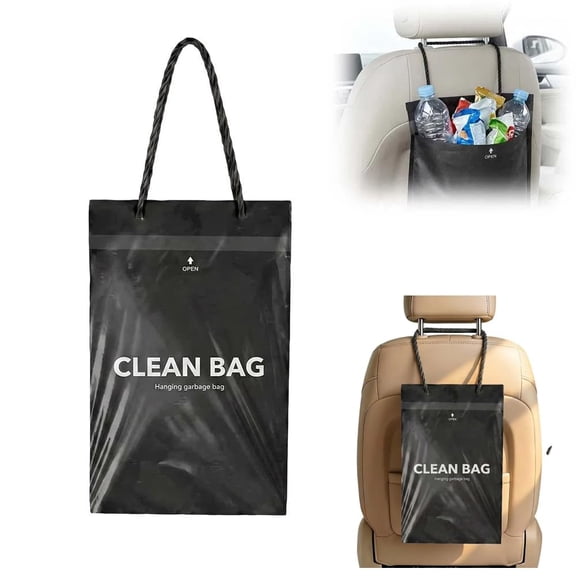 NCQ Car Trash Bags, 50 Count Disposable Hanging Car Garbage Bags with Leak-Proof & Odor Seal, Stick-On Trash Bag for Car SUV Truck, Heavy Duty Alternative to Car Trash Can (50, Yellow)