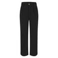 thumbnail image 4 of CHWGFWL Palazzo Pants for Women Dressy 2024 Women's Solid Color Pleated Process Versatile Slimming Temperament Commuting High Waist Business Casual Trousers With Pockets Womens Trousers (Black,XXL), 4 of 6