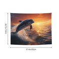 thumbnail image 6 of Kdxio Sunset Dancing Dolphin Wall Hanging Tapestries Banner For Bedroom College Dorm Home Living Room Party Decor 29X37 In, 6 of 8