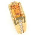 thumbnail image 3 of Men's Citrine Diamond Channel Ring In Solid 14k Yellow Gold, 3 of 6