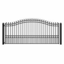ALEKO Single Swing Steel 14 x 6 feet Black Driveway Gate London Style