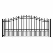 ALEKO Single Swing Steel 14 x 6 feet Black Driveway Gate London Style