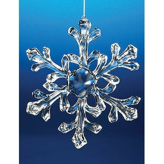 Club Pack of 18 Clear Icy Medium Snowflake Ornaments 6