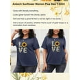 thumbnail image 6 of Anbech Sunflower Plus Size T-Shirts for Women Graphic LOVE Sunflower Print Oversize Short Sleeves T-Shirt with Round Neck, 6 of 9