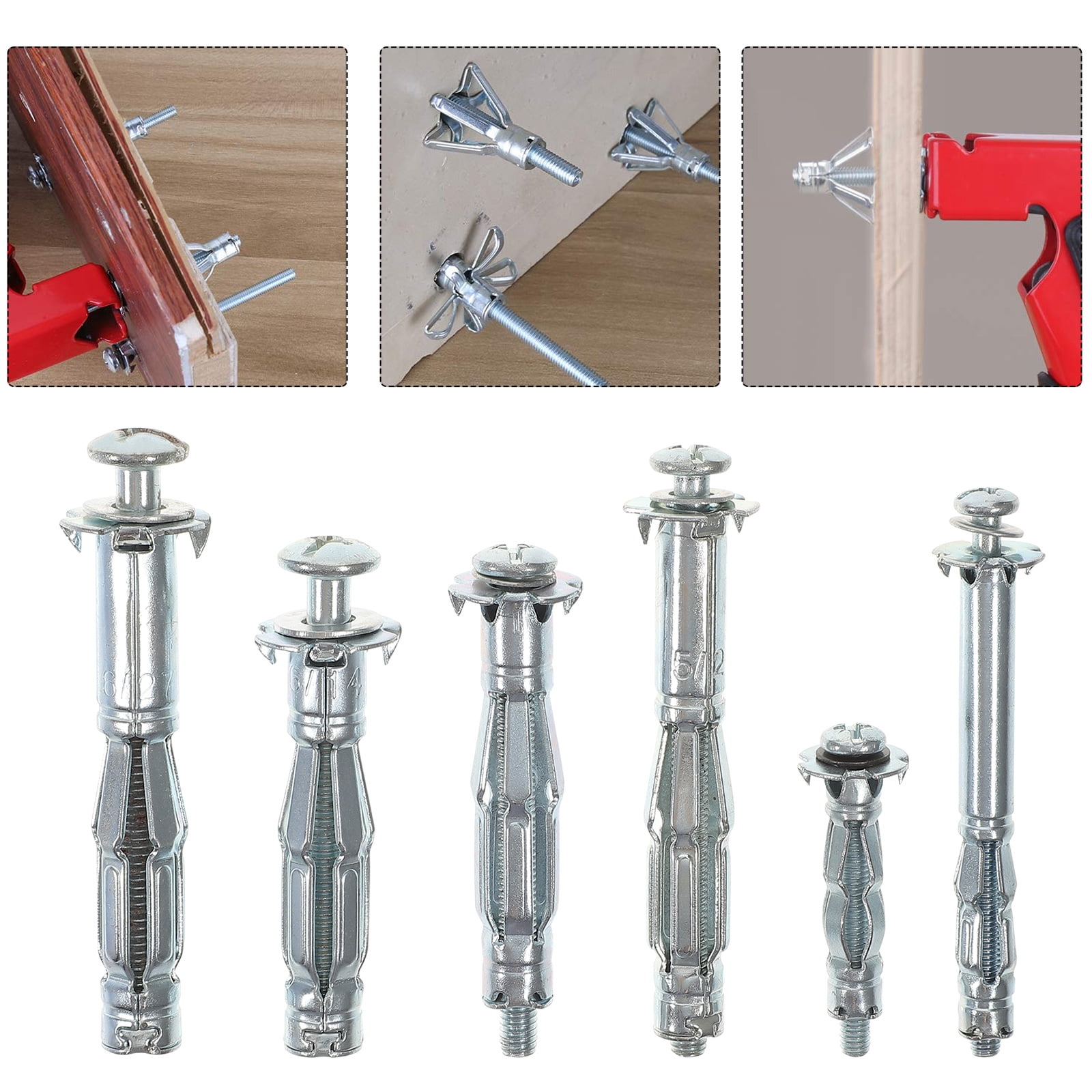 OUNONA  42 Pcs Self-drilling Anchors Screws Hollow Expansion Bolt Drywall Fasteners