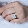 thumbnail image 6 of Rosec Jewels IGI Certified 4 Carat Lab Grown Princess Cut Diamond Engagement Ring with Enhancer - Wedding Ring Set - E-VS1 Grade, 18K White Gold, US 11.00, 6 of 9