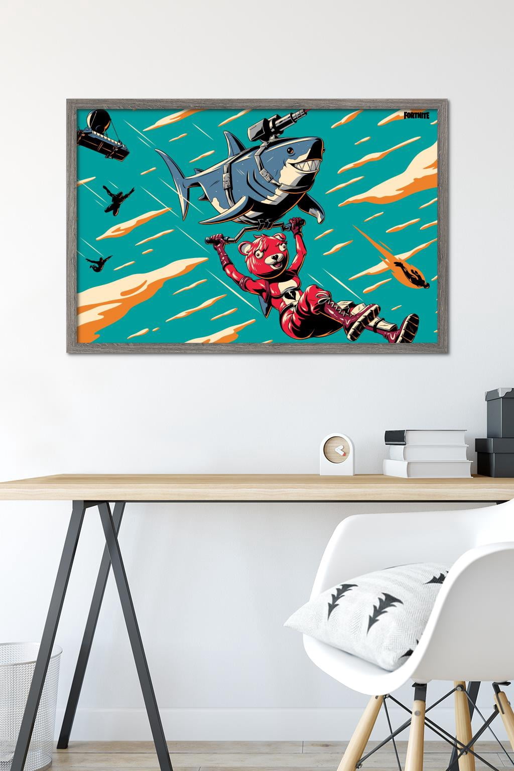 Fortnite - Lazershark Loading Screen Wall Poster, 22.375" x 34", Framed