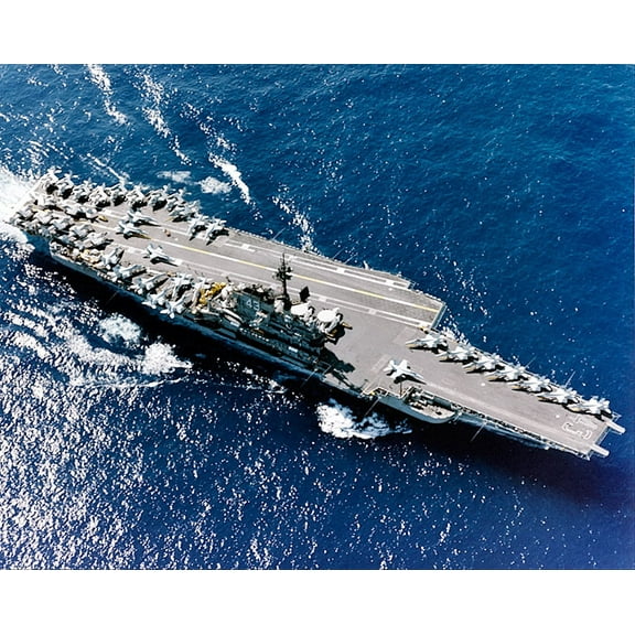 U.S. NAVY Aircraft Carrier U.S.S. Coral Sea (CV-43) - 12x18 Inch Laminated Poster - Stunning Detail and Bold Colors
