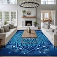 thumbnail image 3 of 5'x7' Area Rugs for Living Room Bedroom, Blue Flowers Washable Rug Carpet Runner Indoor Outdoor, Farmhouse Boho Middle Century Floral Art Non Slip Floor Mats Area Rug for Kitchen, Nursery, 3 of 8