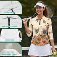 thumbnail image 6 of Uorisanigo Mandala Butterfly Women's Dry-Fit Golf Polo Shirts Size L Versatile 3/4 Roll Sleeve Athletic Polo Workout Tops with Zipper Fashionable Workout Sports Daily Wear Pullover, 6 of 7