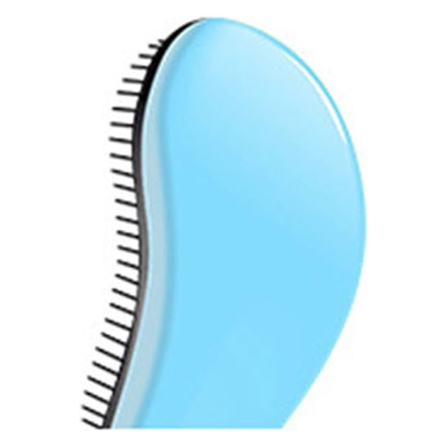 Cepillo desenredante portátil para mujeres, masajeador para el cuero cabelludo, herramienta de peinado para adultos y niños, para cabello afro grueso, rizado y húmedo, color azul claro
