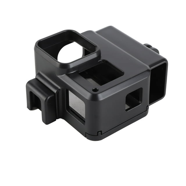 Cámara De Acción De Micrófonos Cage De Plástico Vlog Camera Hot Shoe Couscial Para Hero 7 6 5 Cámaras De Acción Negra