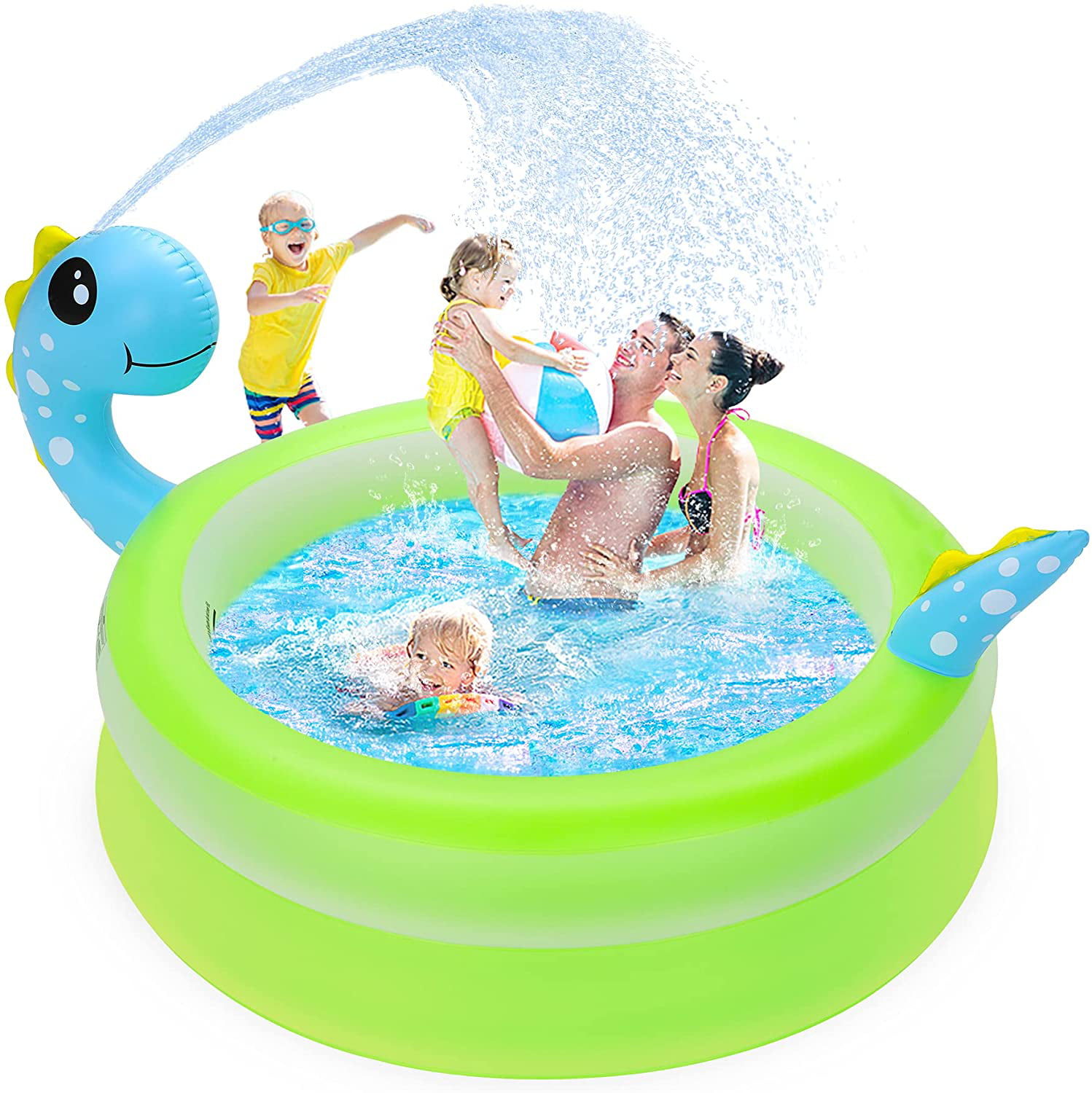 for Toddler Outdoor Summer Gift Garden Dinosaur Inflatable Sprinkler Swimming Pool,Kiddie Pool,Outdoor Water Play Sprinklers,Family Lounge Water Park Backyard 