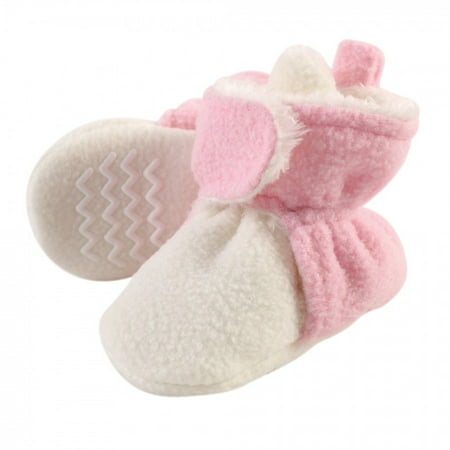

Hudson Baby Infant and Toddler Girl Cozy Fleece and Sherpa Booties Light Pink Cream 18-24 Months