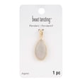 thumbnail image 3 of Bead Landing Gray Agate Teardrop Pendant - 29mm x 16mm Gold-Finished Nickel-Free Gemstone Charms for DIY Necklaces & Jewelry Making, 12 Pack, 3 of 3