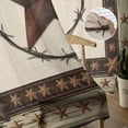 thumbnail image 5 of Country Texas Star Semi Sheer Curtains 108 Inch Length 2 Panels Set, Brown Farmhouse Vintage Wooden Sheer Kitchen Curtain Privacy Voile Window Curtain for Living Room Bedroom Rod Pocket Drapes, 5 of 7