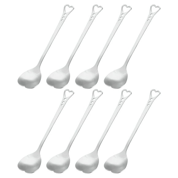 8uds Cucharas de Postre en Forma de Corazón Unique Bargains Acero Inoxidable 5.7 Pulgada