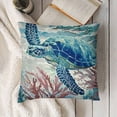 thumbnail image 3 of YINGXI Throw Blue Sea Animals Cushion Covers Both Printed Outdoor Decorative Pillow Cases 12x12in, 3 of 5