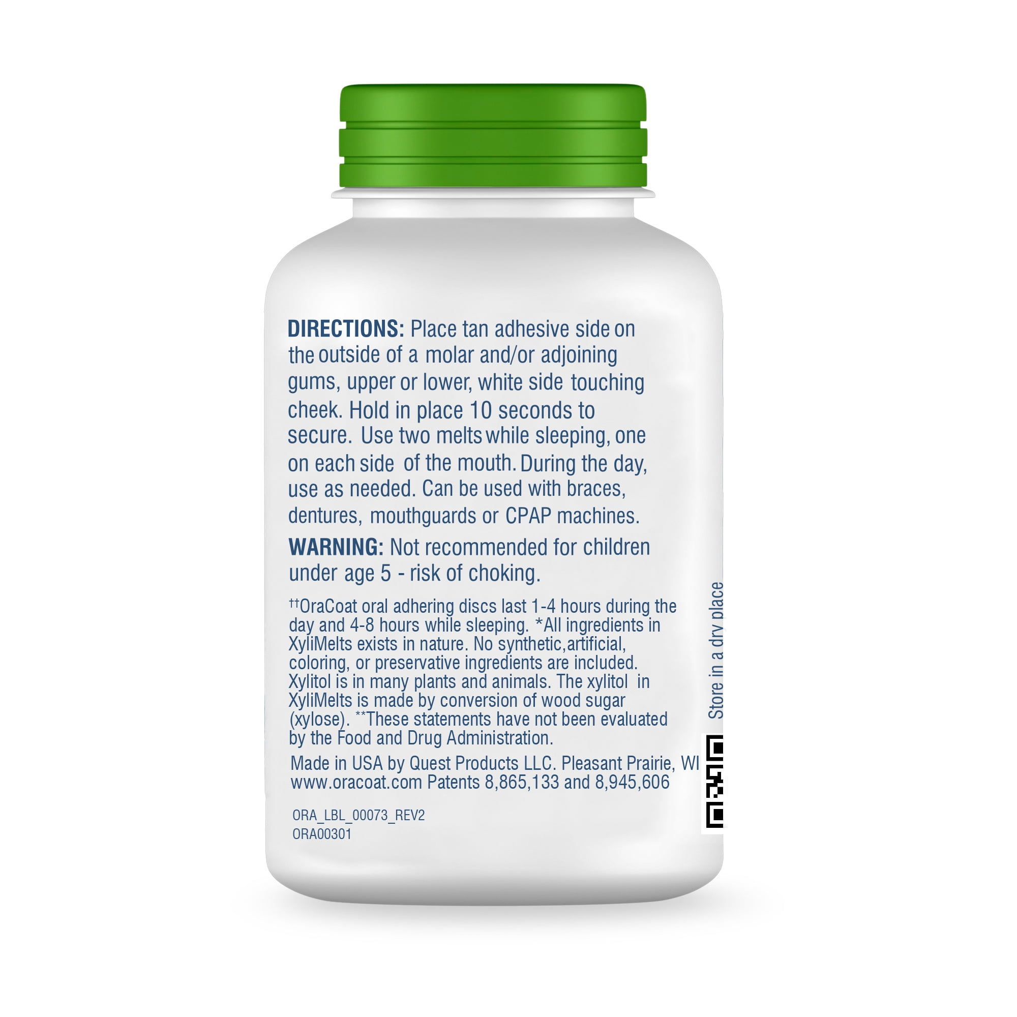 OraCoat XyliMelts for Dry Mouth, Mild Mint, 80 ct Bottle