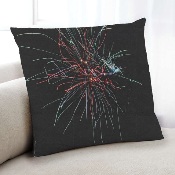 Ahgly Company Games Fireworks Indoor Throw Pillow, 18 inch by 18 inch