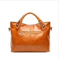 thumbnail image 3 of Bolso de mujer de moda retro de cuero brillante con aceite, bolso de mano de gran capacidad, bolso cruzado de hombro simple, 3 of 5