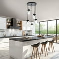 thumbnail image 4 of MELUCEE 5-Light Pendant Light Fixtures Ceiling Hanging Cluster Chandelier Black with Clear Glass Shade, 4 of 7