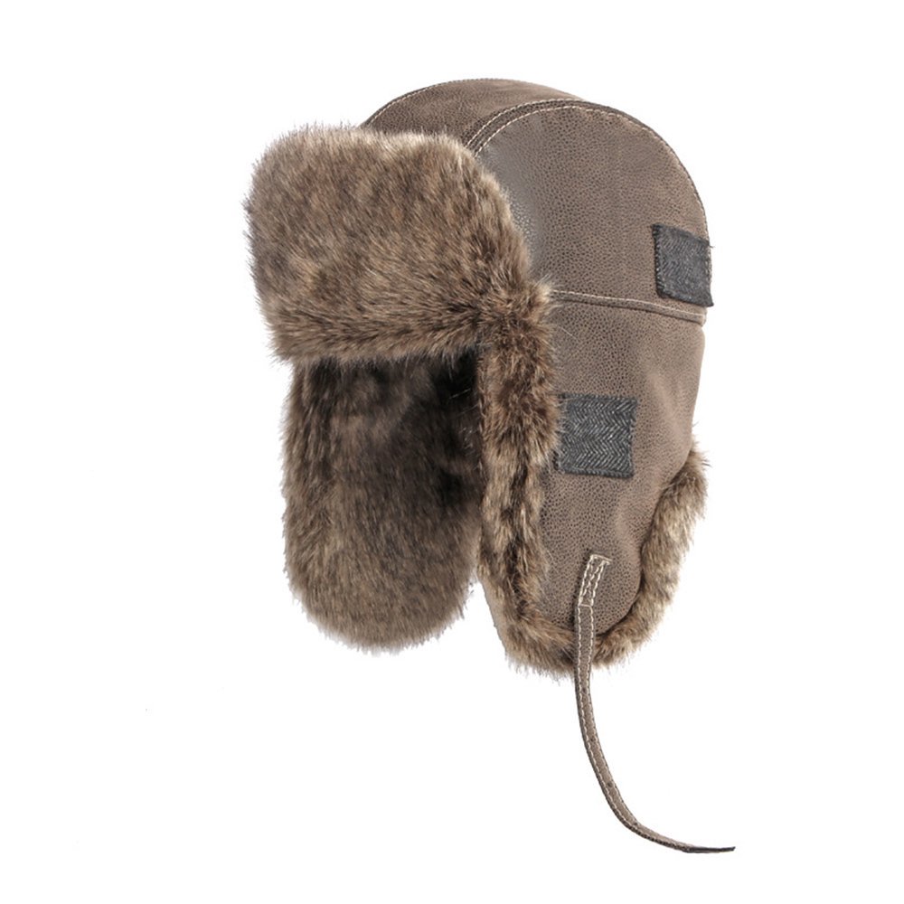 Chapka Aviateur En Cuir PU Avec Fausse Fourrure - Cache-oreilles Et Lunettes - Unisexe Pour Ski, Moto, Hiver