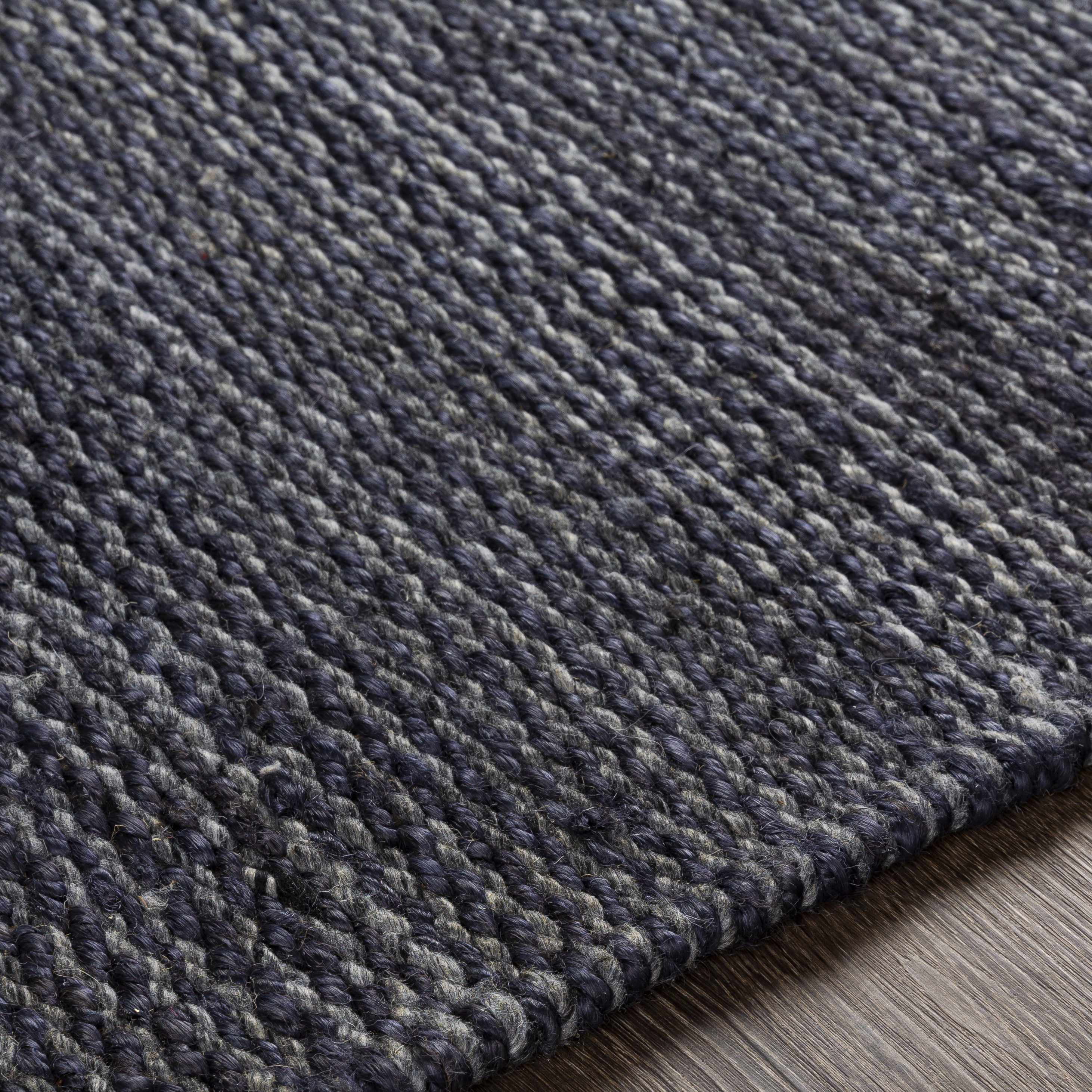Hauteloom Pima Jute Hallway, Kitchen Runner Rug - Contemporary - Teal, Slate Blue - 2'6" x 8'