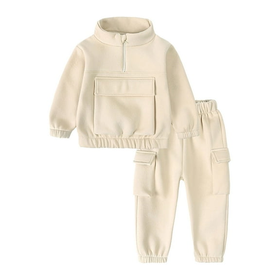 Coerni Kids 2PCS Jogger Outfits Set Winter Sweatsuits   Sweatpants Baby Boys Girls Athletic Sweatsuits Pullover Clothes