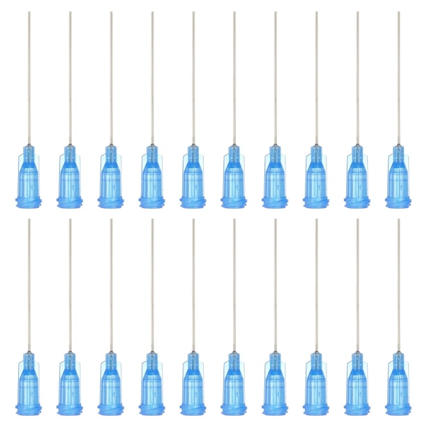 Agujas de dispensación Uxcell 22Ga, 102Pcs 1.5" Aguja de punta roma industrial para rellenar tintas líquidas, adhesivo, aceite, azul