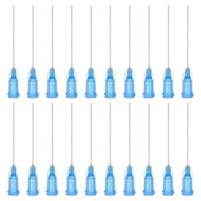 Agujas de dispensación Uxcell 22Ga, 102Pcs 1.5" Aguja de punta roma industrial para rellenar tintas líquidas, adhesivo, aceite, azul