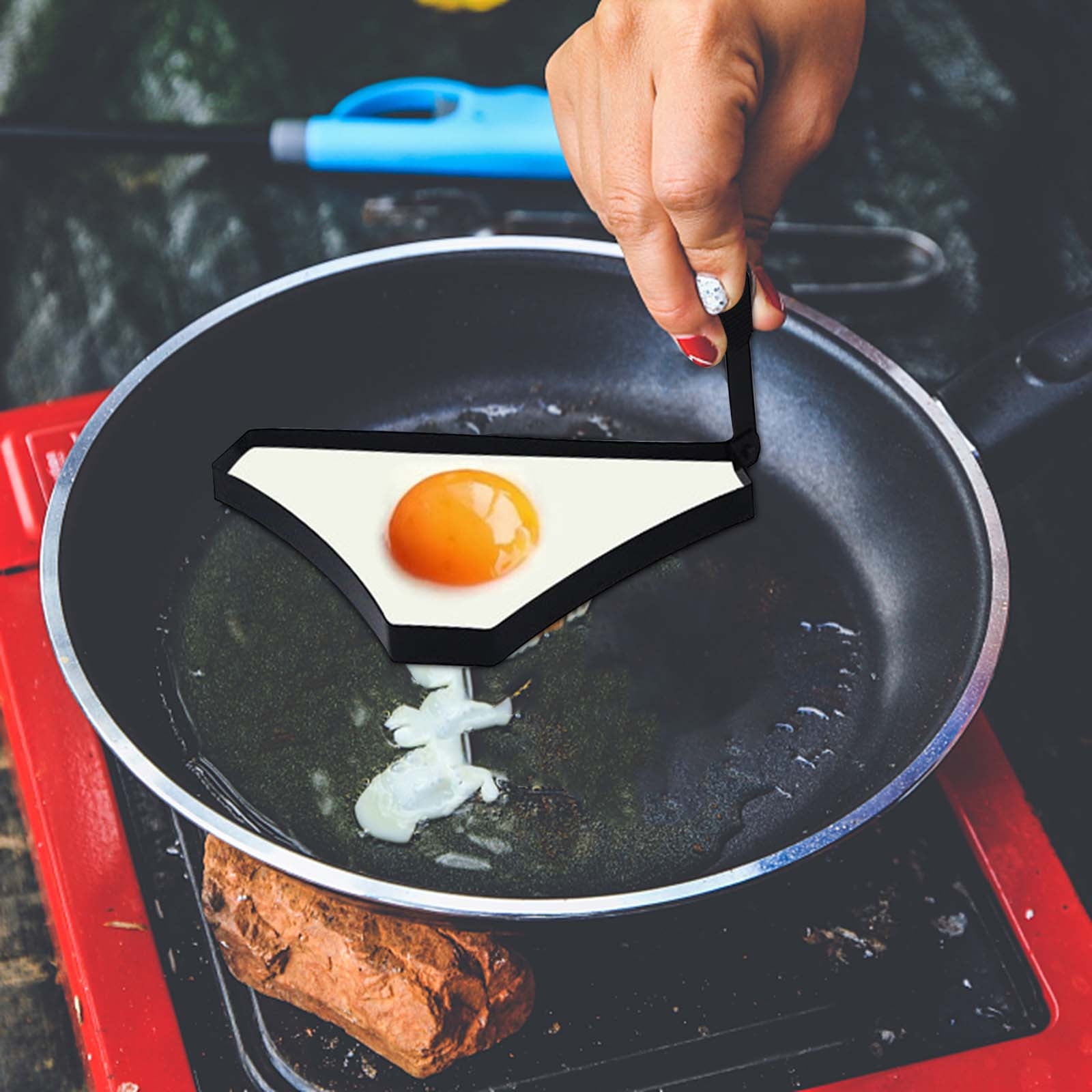 Gifts Cntydi Kitchen Utensils & Gadgets New Eggs Fryer Single Party Funny,  Non Stick Eggs Frying Kitchen Eggs Frying Gadget Funny Props 