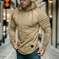 thumbnail image 2 of KHONTS Men's Casual Drawstring Athletic Hoodies Fashion Athletic Hooded Pullover Sweatshirts Khaki L, 2 of 4