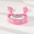 thumbnail image 3 of SNNROO 1 Pce Bracelet d'Amitié Boho Brodé avec Design Croix et Pompon pour Femmes, 3 of 7