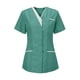 thumbnail image 3 of Top médico para mujer con bolsillos, camiseta para cuidado de mascotas, salón de belleza, cuidado de la salud Verde Talla L, 3 of 9