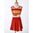 thumbnail image 4 of CHICTRY Tenue de Fête pour Filles Cheer Leader Cos tume Uniforme de Cheerleading pour Enfants Hallo ween avec Pompon Rouge 6, 4 of 7