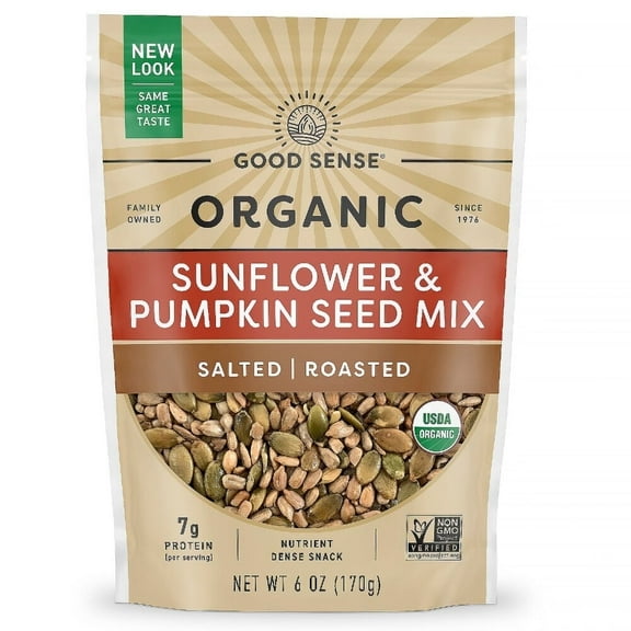 Good Sense, Organic Sunflower & Pumpkin Seed Mix, Salted, Roasted, 6 oz