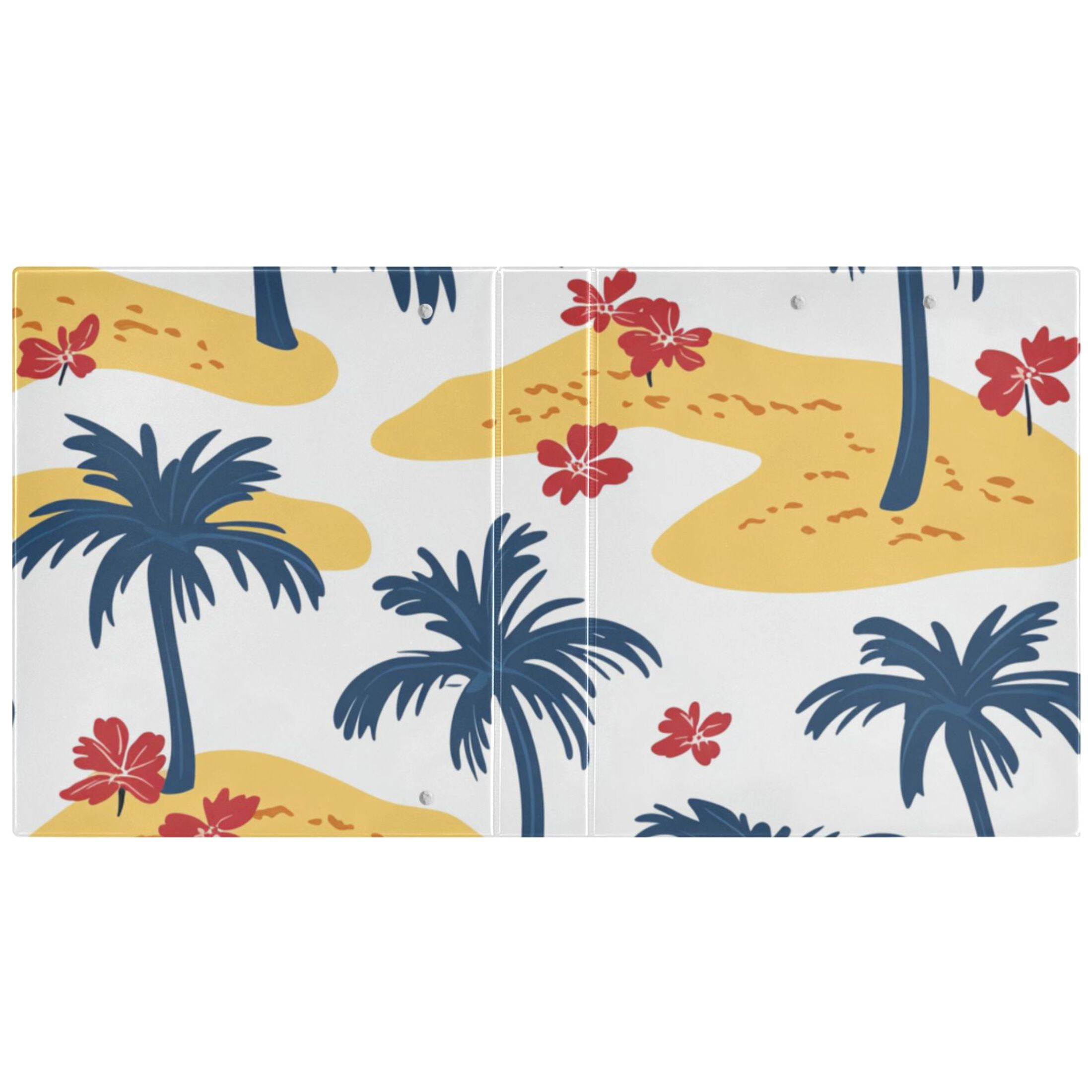 Palm Trees Sand Dunes 3 Ring Binders 1.5 inch Hardcover File Folders with Interior Pockets A4 Size Organizer for School Office Hospital Set of 2
