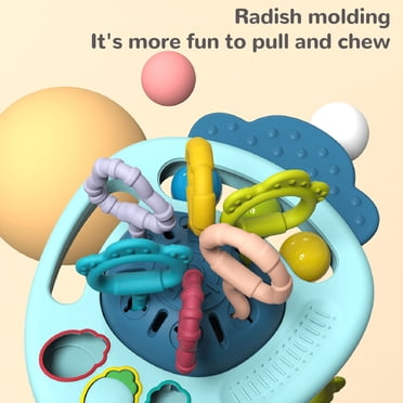 Pull String Teething Toy Radish Activity Sensory Puzzle