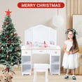 thumbnail image 6 of Kids Vanity Set with Mirror,2 in 1 Princess Makeup Dressing Table and Stool Set with Drawer, Girls Vanity Table,Girls Pretend Play Vanity Set for Kids Age 3-9, 6 of 7