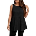 thumbnail image 1 of Ixbnca Débardeurs pour Femmes Grande Taille Sans Manches à Col Rond Blouses Décontractées Légères Tuniques Amples, 1 of 7