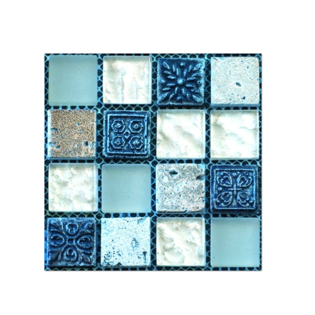 Moyic Adhesivo de pared 3D de azulejo de cristal, decoración de cristal práctica, Panel de patrón de mármol, alta resistencia al calor, decoración Decoración del hogar tipo 8 Moyic HA064276-08
